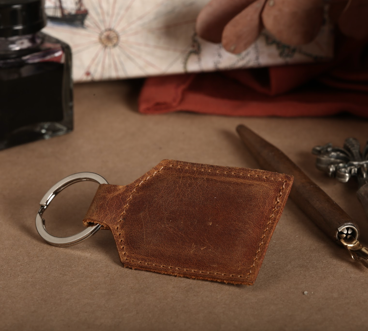 Magnetic Leather Keychain