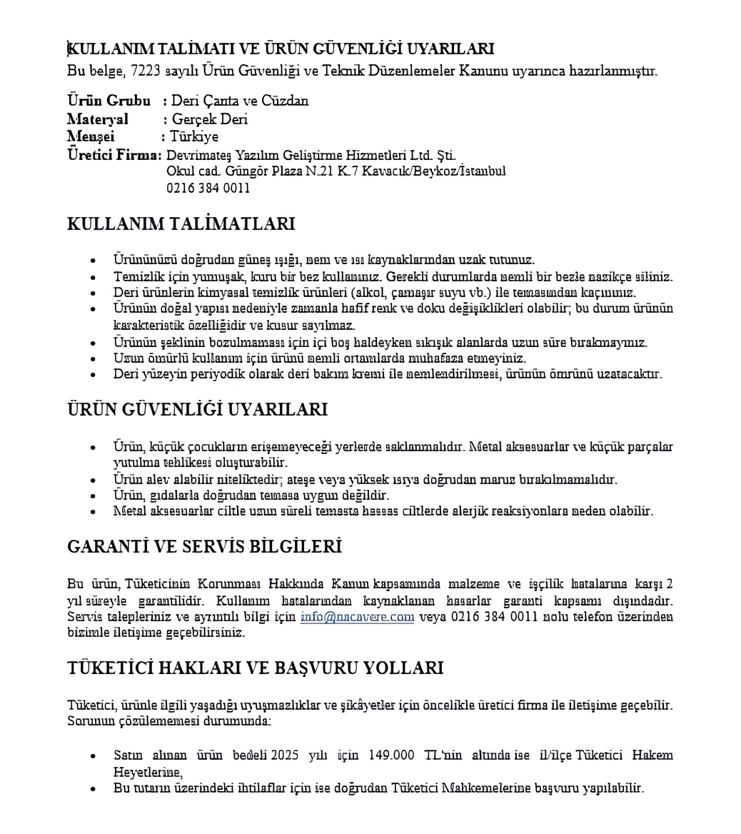 NACAVERE - SOLE - Hakiki Deri Kartlık ve Telefon Bölmeli Mini Çanta