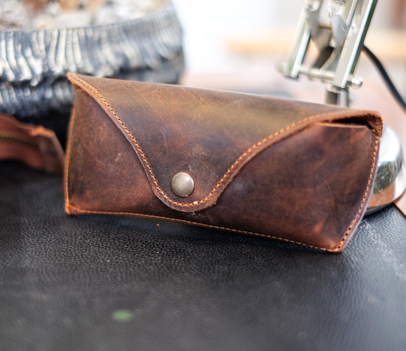 Elegant Leather Sunglasses Case