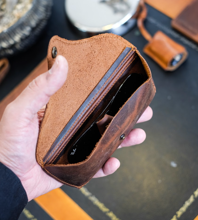 Elegant Leather Sunglasses Case