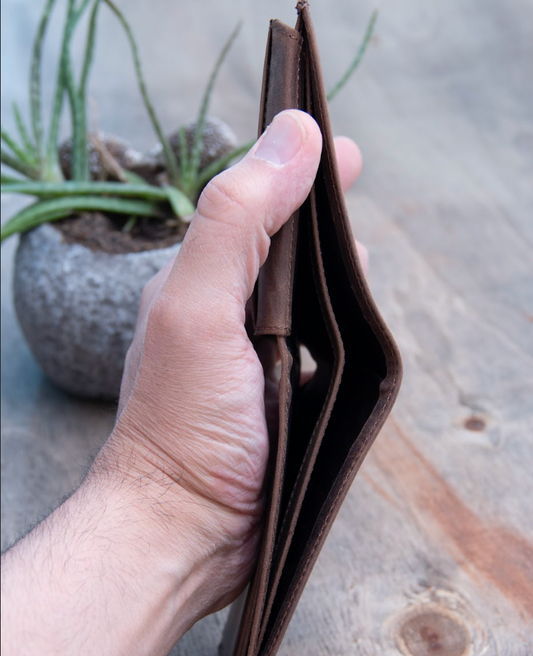 Compact, Multi-Compartment Leather Wallet